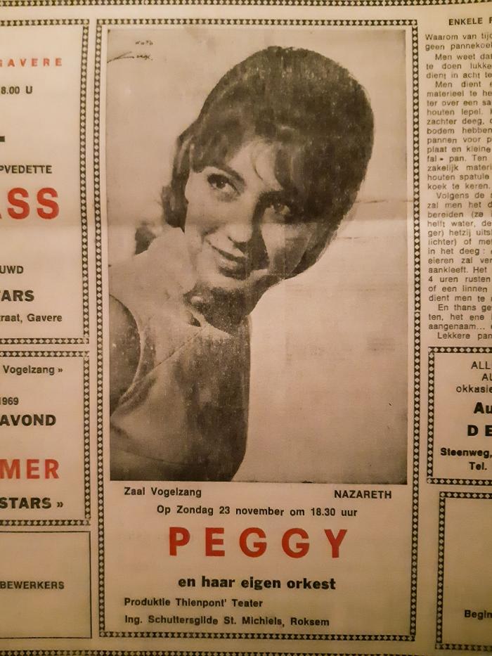 Concertannonce van Peggy en haar eigen orkest