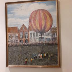 Luchtballon op Deinse Markt wordt vereeuwigd op doek