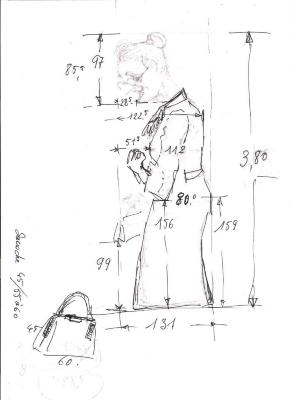 Detail tekening van reuzin Margriet van de Voordestraat
