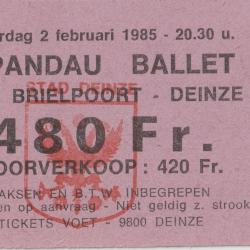 Toegangskaart Spandau Ballet in de Brielpoort