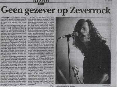 Krantenartikel over de eerste editie van Zeverrock