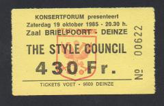 Concertticket voor het concert van The Style Concil in Deinze