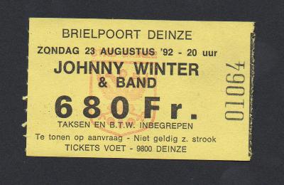 De Amerikaanse blueslegende Johnny Winter in de Brielpoort