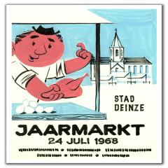 Proefdrukken voor de affiche van de jaarmarkt van 1968