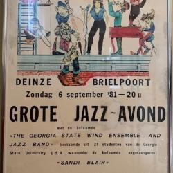 Affiche van een jazz-avond in de Brielpoort