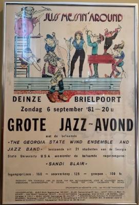 Affiche van een jazz-avond in de Brielpoort
