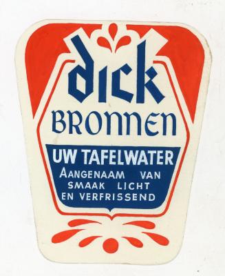 Etiket van Dickbronnen uit de jaren 1960