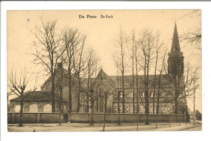 De kerk en pastorie van De Pinte voor 1932