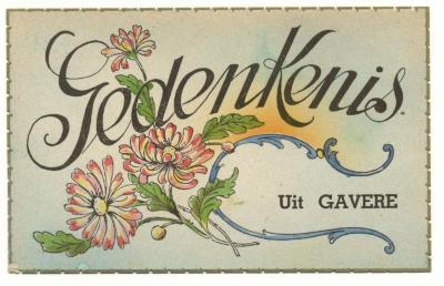 Postkaart "Gedenkenis uit Gavere" 