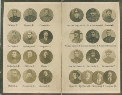 Bidprentje overleden soldaten en opgeëisten Nazareth, 1914-1918