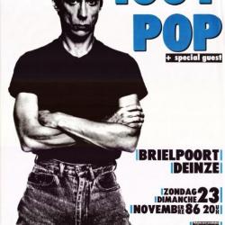 Affiche met aankondiging van het optreden van Iggy Pop in de Brielpoort