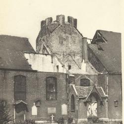 Vernielde toren van Sint-Martinuskerk