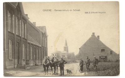 Gavere - Gemeentehuis en school 1911