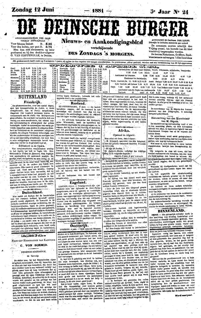 De Deinsche Burger: zondag 12 juni 1881