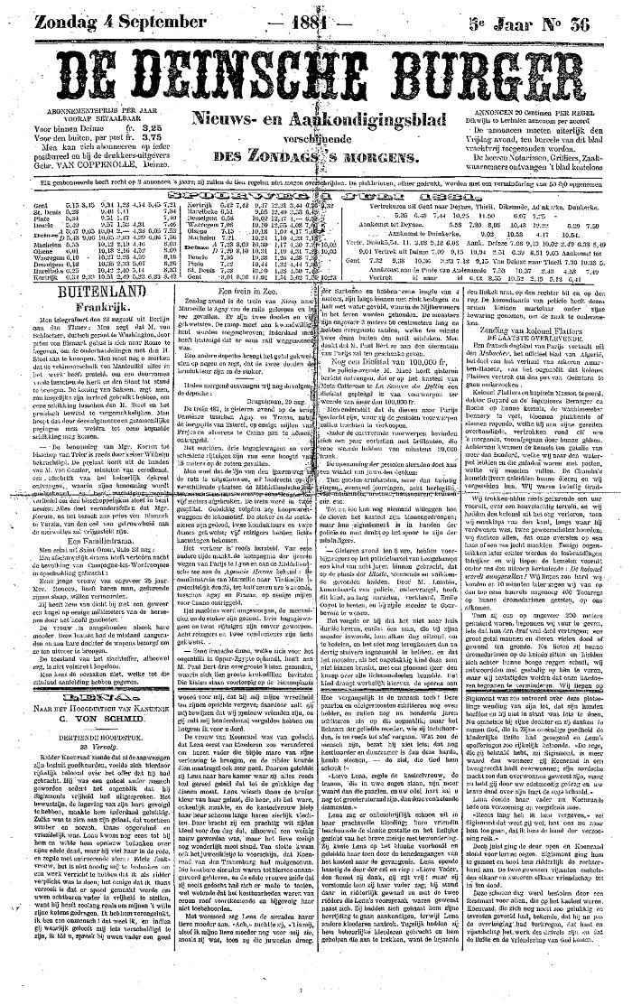 De Deinsche Burger: zondag 4 september 1881