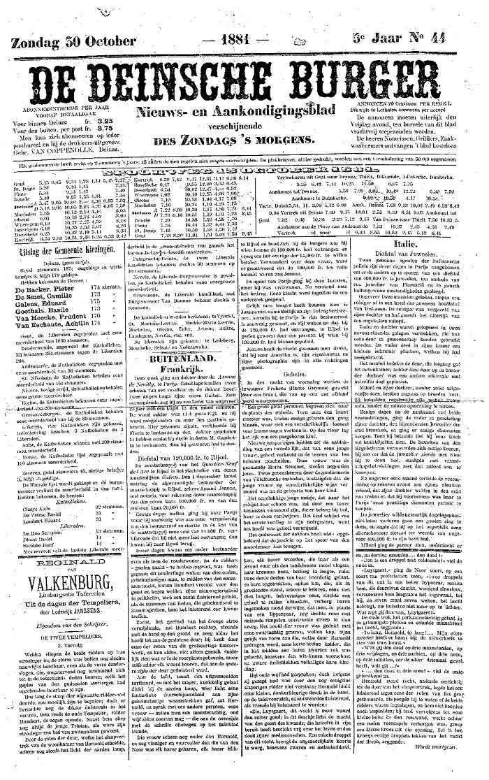 De Deinsche Burger: zondag 30 oktober 1881