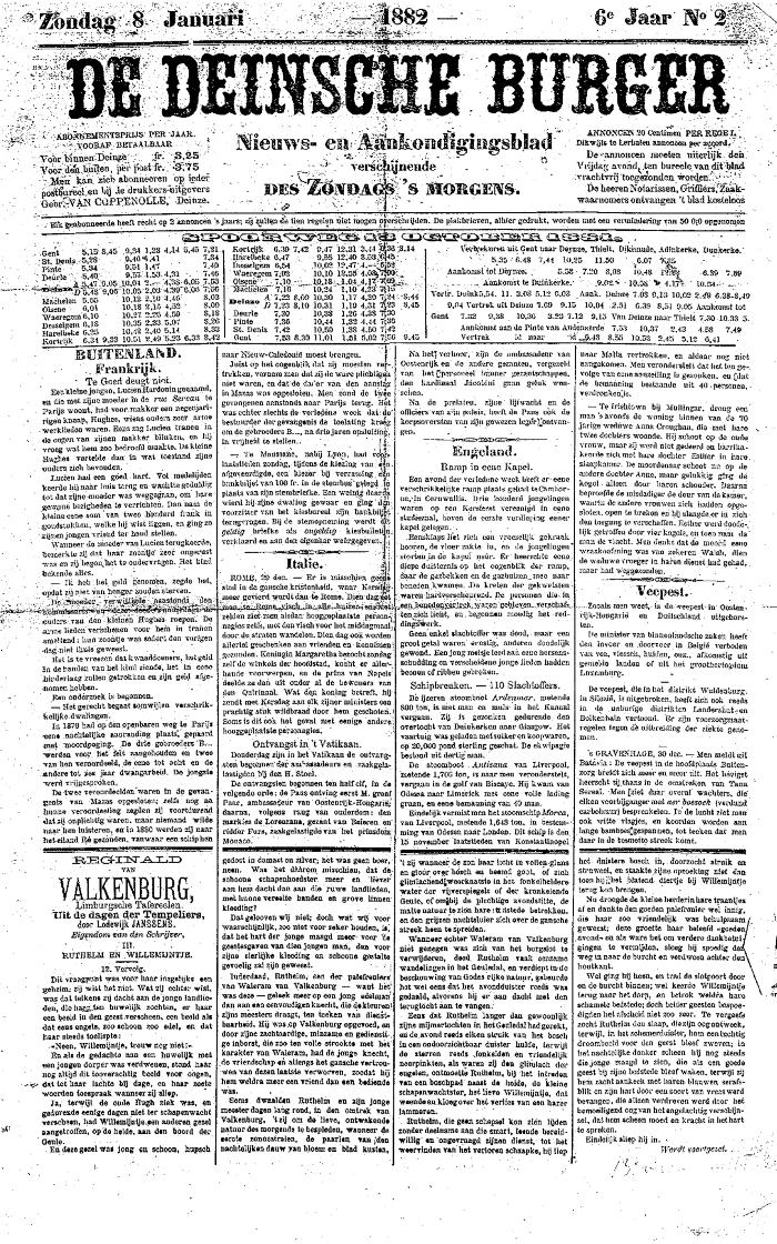 De Deinsche Burger: Zondag 8 januari 1882