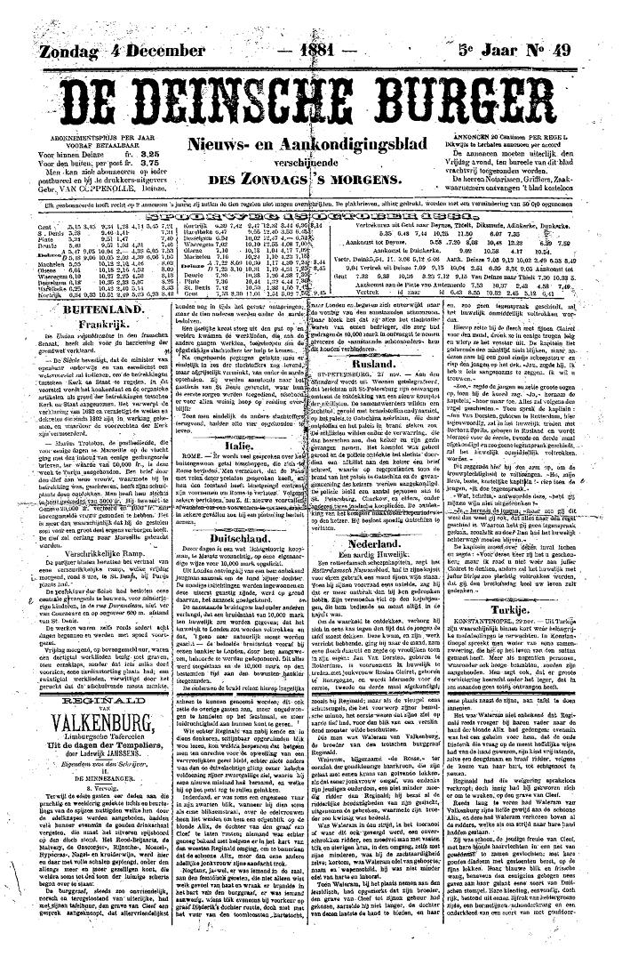 De Deinsche Burger: zondag 4 december 1881