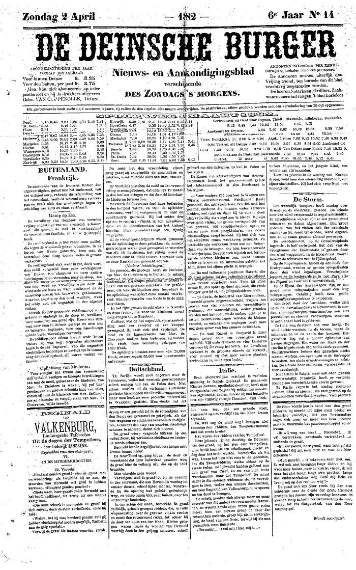 De Deinsche Burger: Zondag 2 april 1882