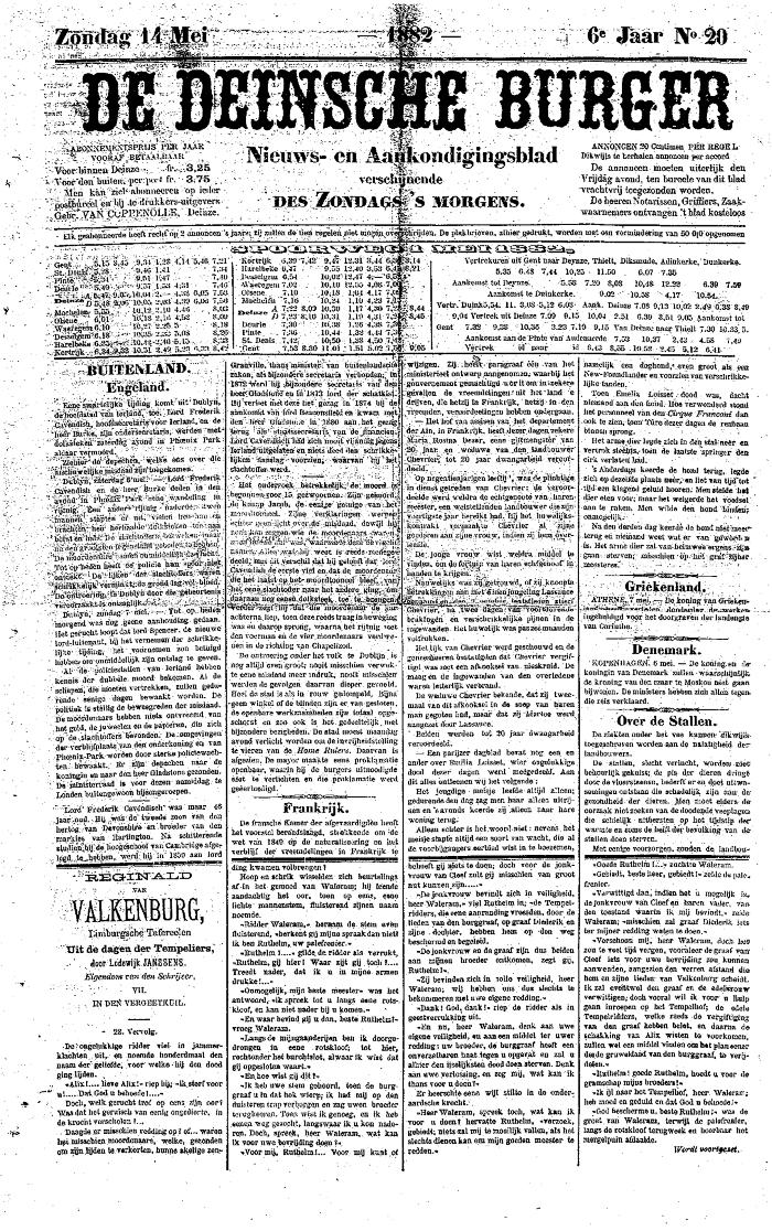 De Deinsche Burger: Zondag 14 mei 1882