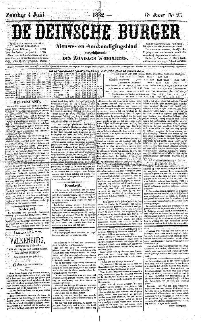 De Deinsche Burger: Zondag 4 juni 1882