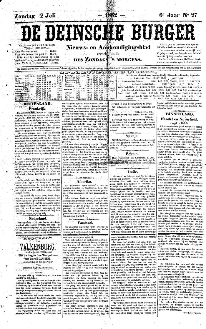 De Deinsche Burger: Zondag 2 juli 1882
