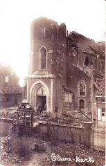 De vernielde parochiekerk van Olsene
