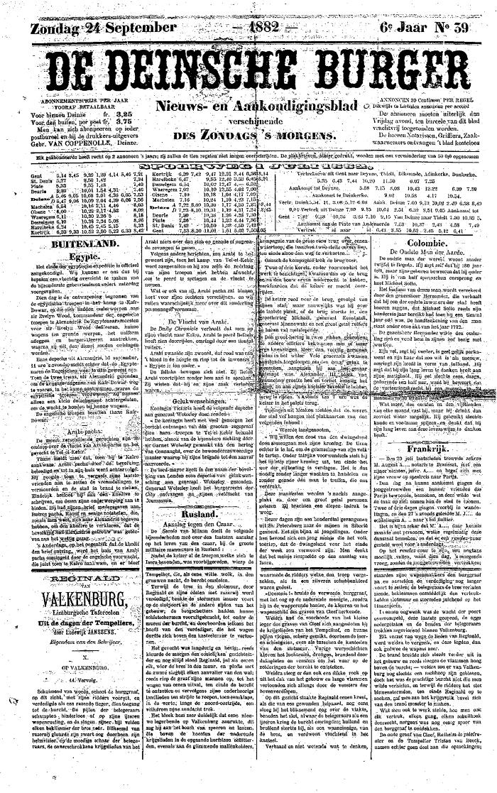 De Deinsche Burger: Zondag 24 september 1882