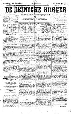 De Deinsche Burger: Zondag 22 oktober 1882