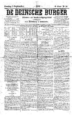 De Deinsche Burger: Zondag 3 september 1882
