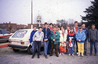 Vertrek op knimkamp in 1987