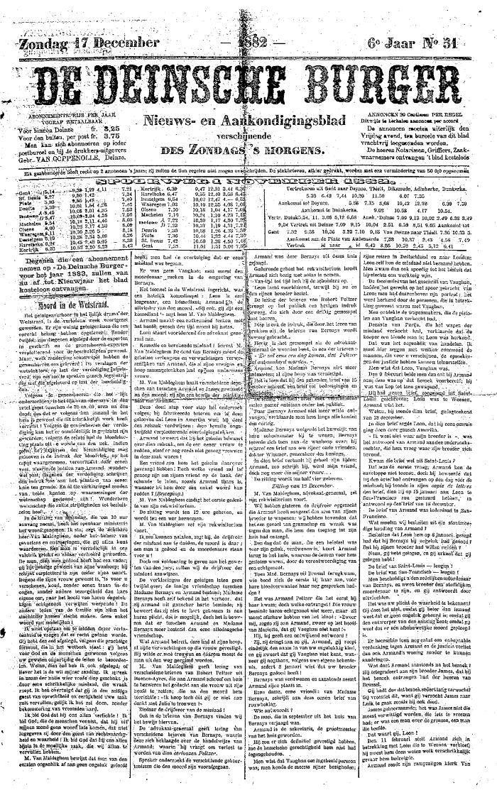 De Deinsche Burger: Zondag 17 december 1882