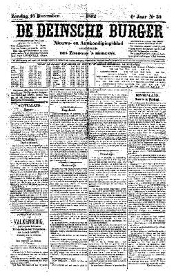 De Deinsche Burger: Zondag 10 december 1882