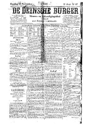 De Deinsche Burger: Zondag 19 november 1882