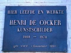 Henri De Cocker 1908-1978 - gedenkplaat 1998
