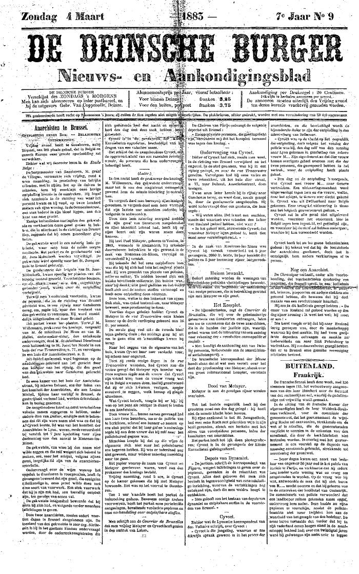 De Deinsche Burger: Zondag 4 maart 1883