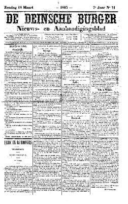 De Deinsche Burger: Zondag 18 maart 1883