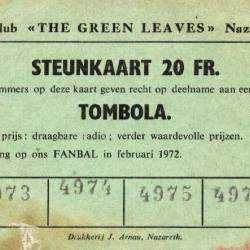 Steunkaart voor het fanbal van de Green Leaves