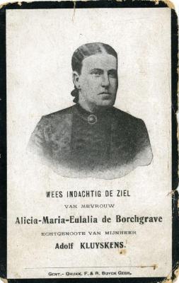 Doodsprentje Alicia-Maria-Eulalia de Borchgrave