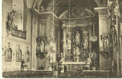 Het koor van de oude kapel van de zusters Sint-Vincentius te Deinze