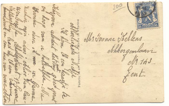 Correspondentie via Groeten uit Gavere in  1939 