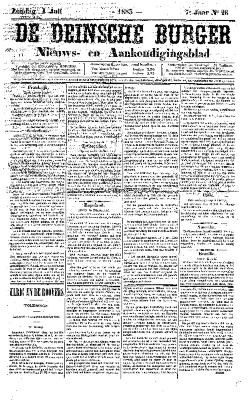 De Deinsche Burger: Zondag 1 juli 1883