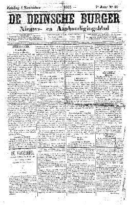 De Deinsche Burger: Zondag 4 november 1883