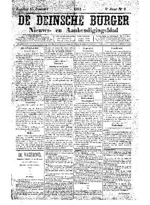 De Deinsche Burger: Zondag 13 januari 1884