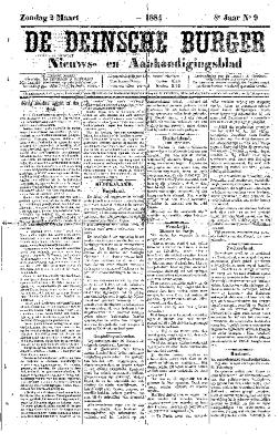 De Deinsche Burger: Zondag 2 maart 1884