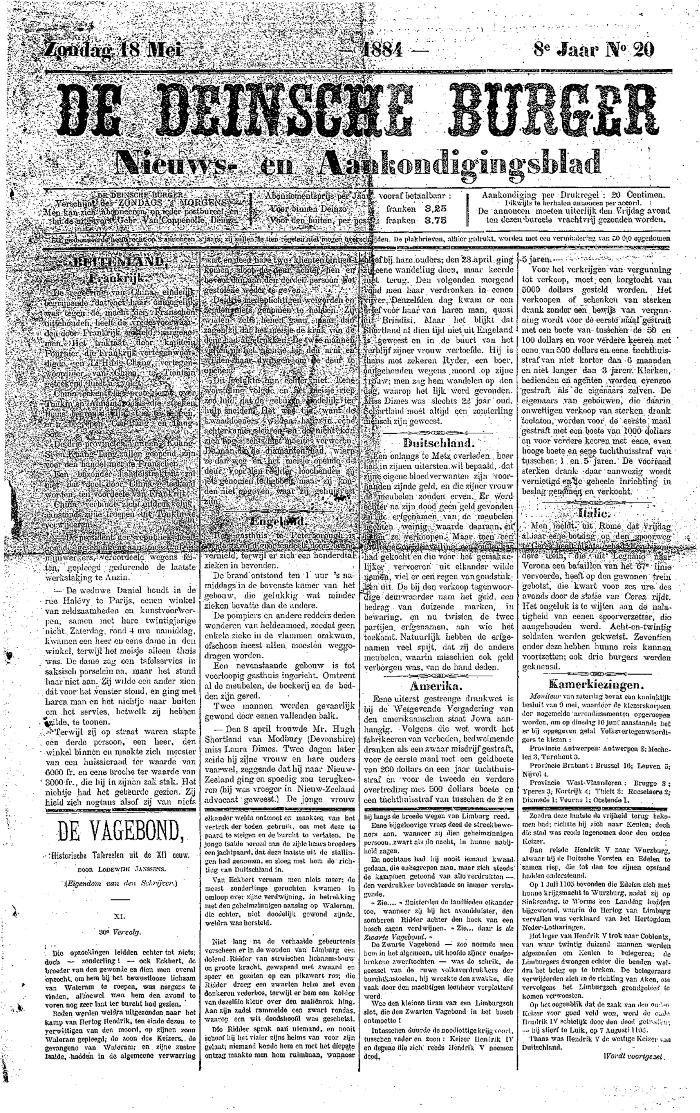 De Deinsche Burger: Zondag 11 mei 1884