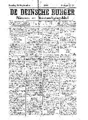 De Deinsche Burger: Zondag 14 september 1884