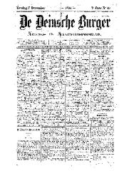 De Deinsche Burger: Zondag 7 december 1884